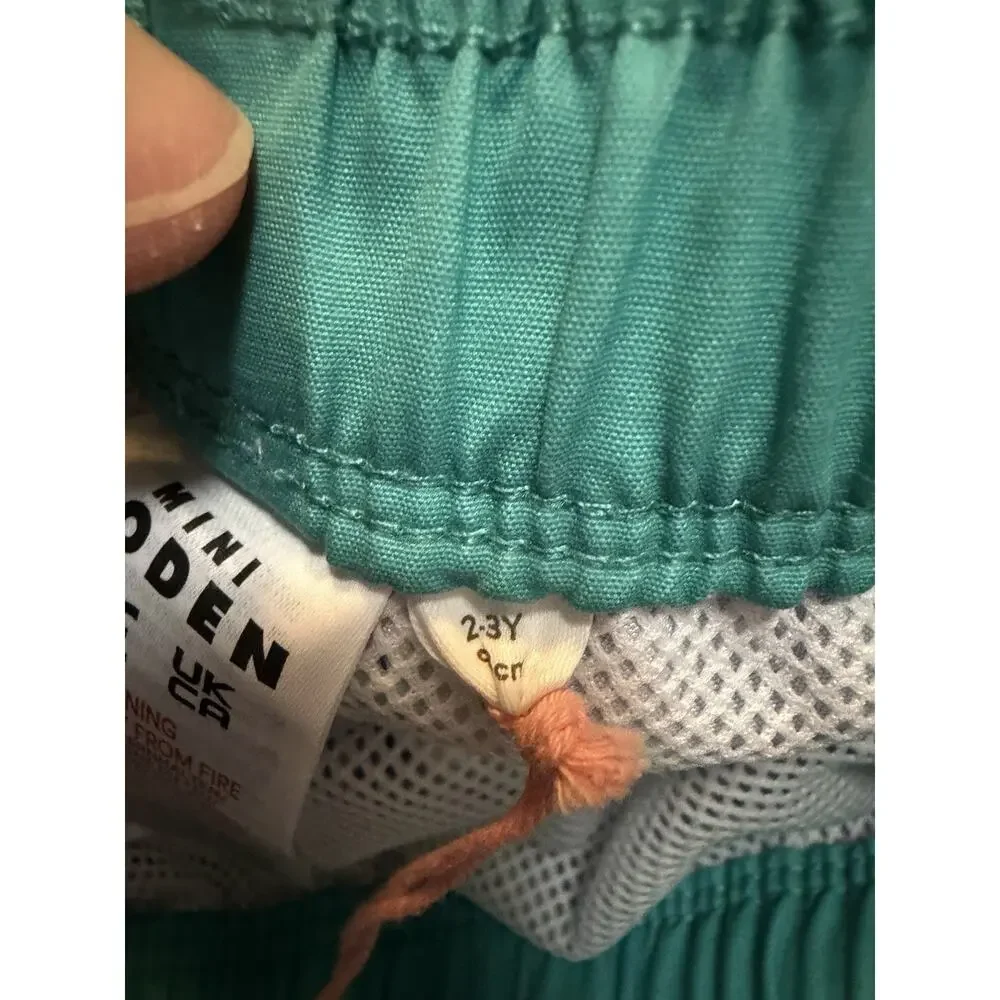 MINI BODEN Kids' Print Swim Trunks Sapphire Blue Axolotl Sz 2-3 Years NEW